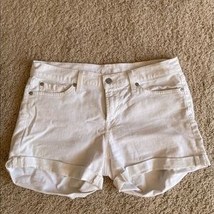 7 for All Mankind white denim shorts